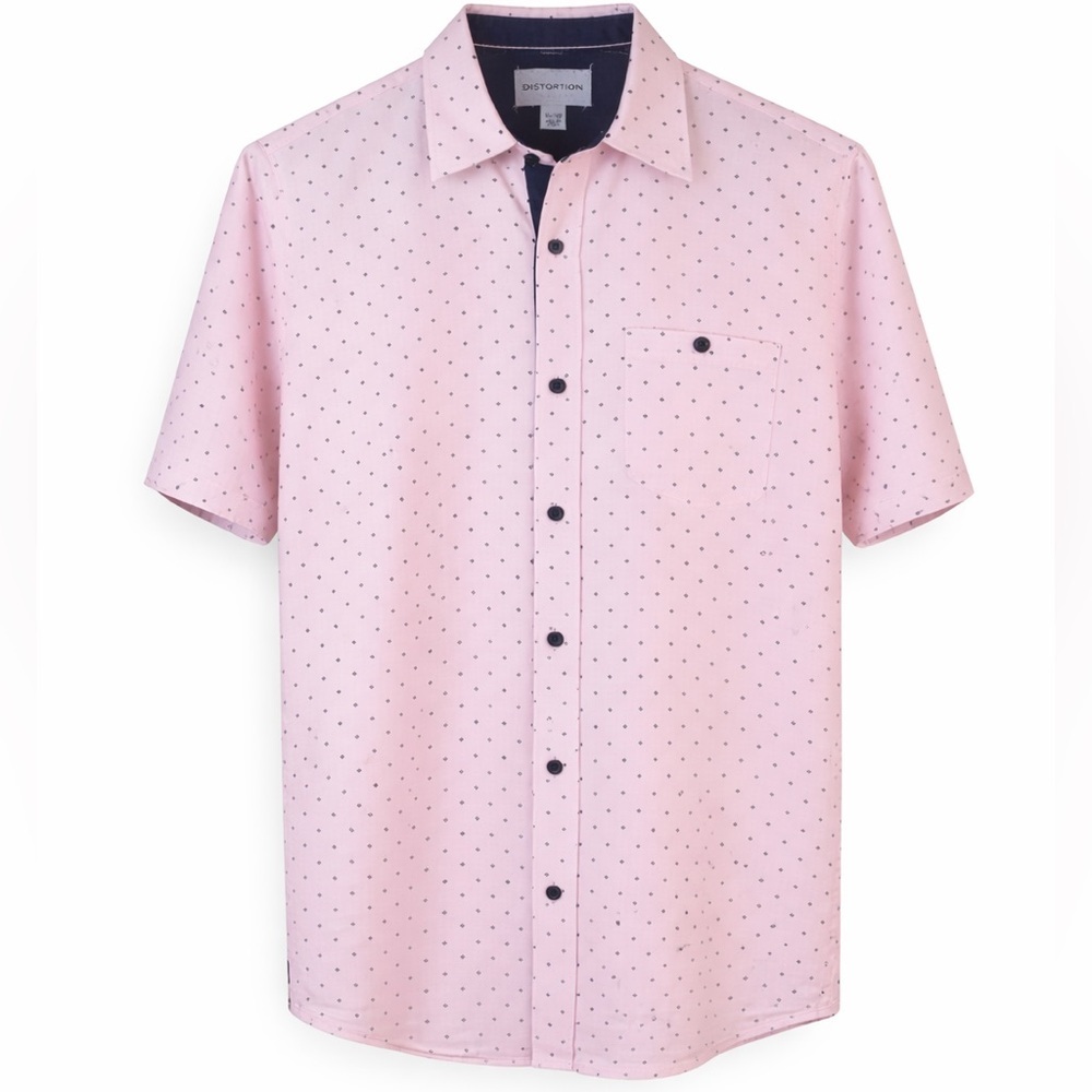 Distortion Button Down Shirt Boys 14/16 – Pink.  Valentines Day Suave